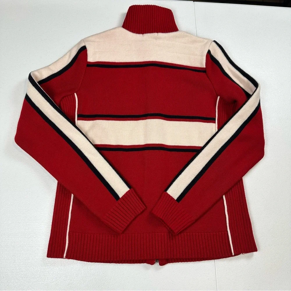 Women’s Zara Knit Nordic Full Zip Italian Yarn Vintage Wool Sweater Size‎ Medium